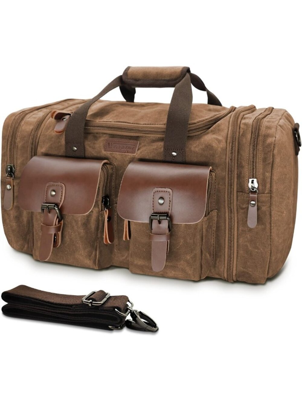 Stylish 50L Waxed Canvas Duffle Bag | Waterproof Weekender, Travel, Gifts for